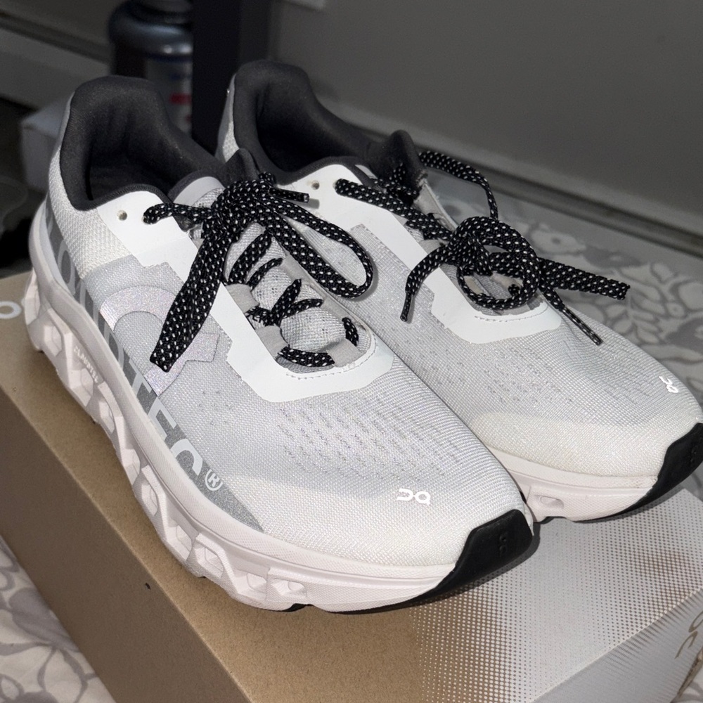 On Running Black and White Athletic Shoes